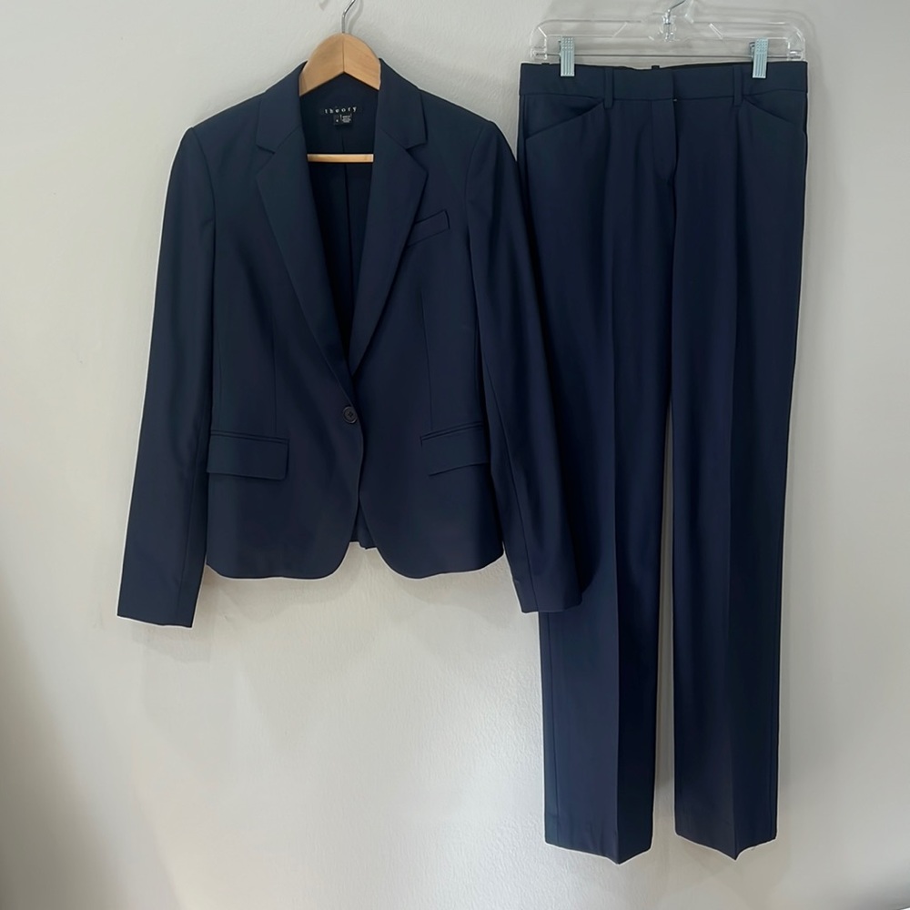 Theory Navy Women's Pantsuit Blazer & Trousers